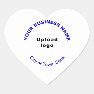 Sticker Cœur Logo et textes de marque Blue Business sur