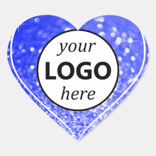 Sticker Cœur Logo Image Modèle Parties scintillant bleue Étoile