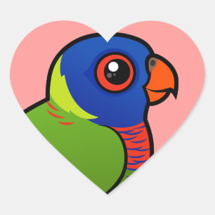 Sticker Cœur Lorikeet arc-en-ciel Birdorable