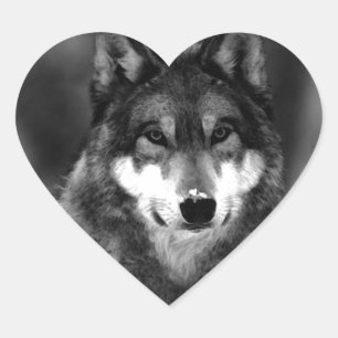 Sticker Cœur Loup