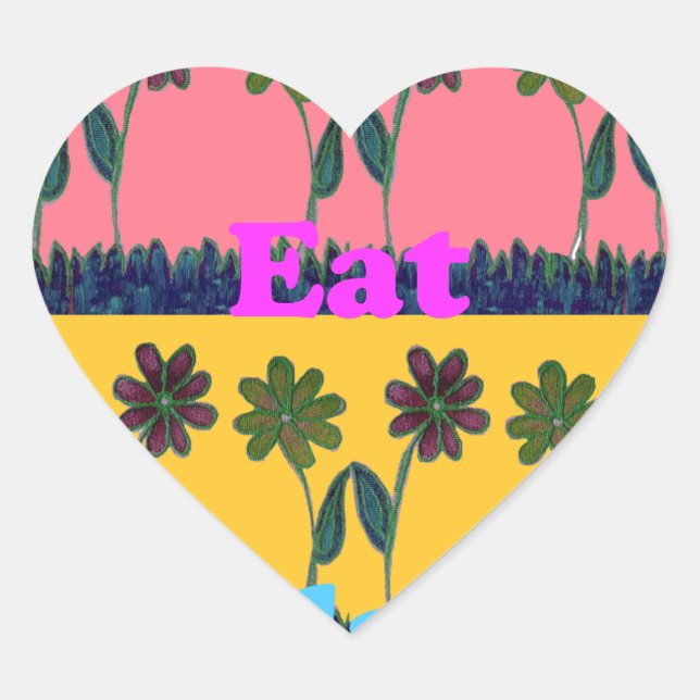 Sticker Cœur Love Eat Play Art Print (Devant)