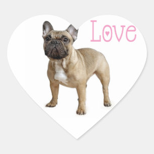 Sticker Cœur Love French Bulldog Chien Chien Chien Chien Sticke
