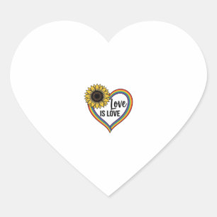 Sticker Cœur Love Is Love Tournesol Cœur Vintage Vector T-Shirt