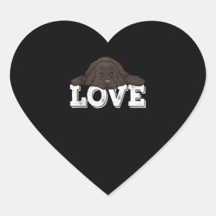 Sticker Cœur Love Newfie Chien Dormir   Décor