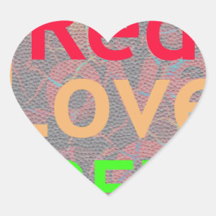 STICKER CŒUR LOVE RED GOLDEN VERT