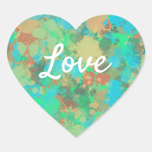 Sticker Cœur Love Texte Forme Coeur Vert Boutons 2 côtés Cushio