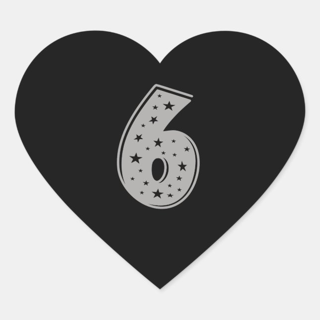 Sticker Cœur Lucky Numéro 6 Joyeux anniversaire (Devant)