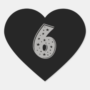 Sticker Cœur Lucky Numéro 6 Joyeux anniversaire