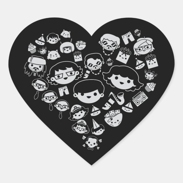 Sticker Cœur Luv 2 (Devant)