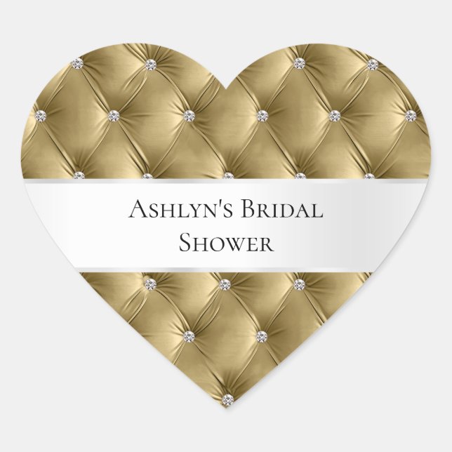 Sticker Cœur Luxe Glam Gold Faux Velvet (Devant)