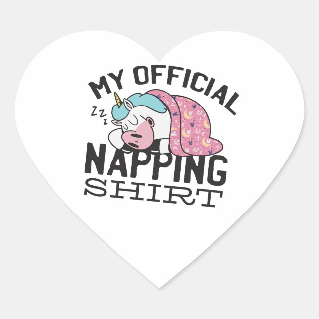 Sticker Cœur Ma chemise de sieste officielle - Lazy sommeil Uni (Devant)