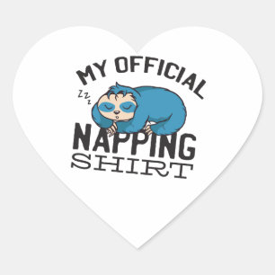 Sticker Cœur Ma chemise officielle pour la sieste - Paresseux d