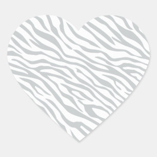 Sticker Cœur Magic Zebra Stripes Click to Customize Grey Color