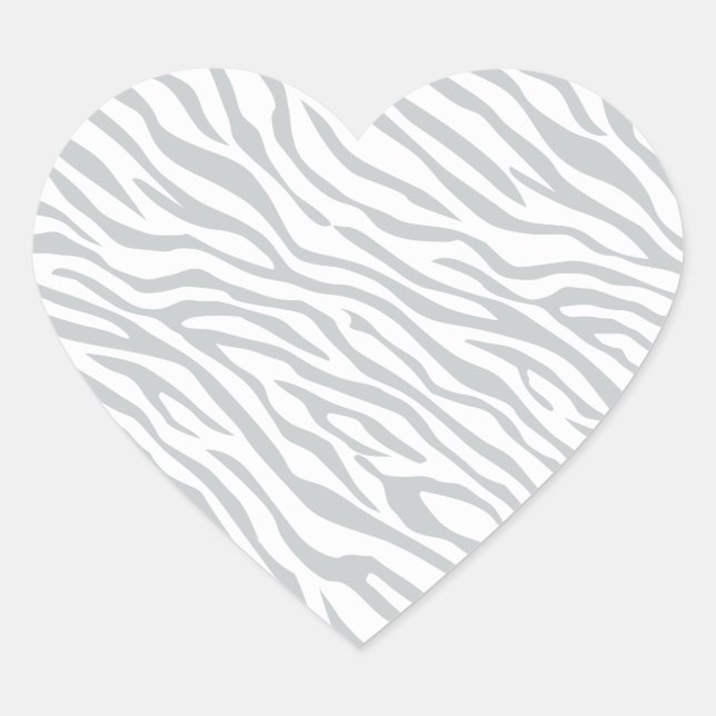 Sticker Cœur Magic Zebra Stripes Click to Customize Grey Color (Devant)