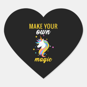 Sticker Cœur magie de licorne