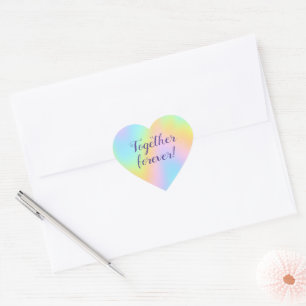 Sticker Cœur Magnificent Pastel Rainbow Wedding