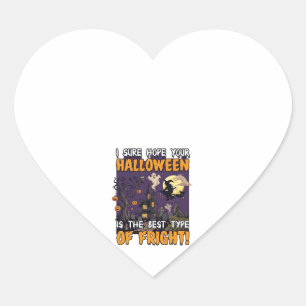 Sticker Cœur Maison hantée de terreur d'Halloween Sorcière Fant