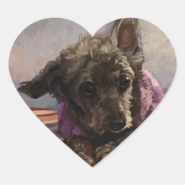 Sticker Cœur Maîtriser le caniche (Devant)