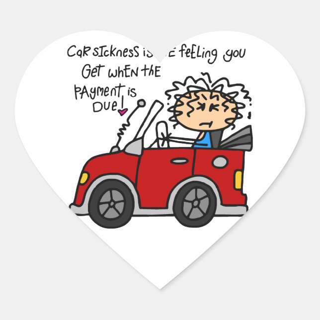 Sticker Cœur Maladie de voiture humoristique (Devant)