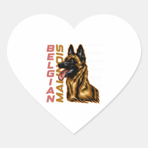 Sticker Cœur Malinois belge