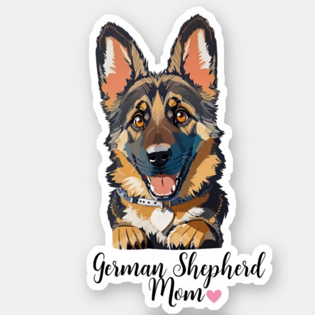 Sticker Coeur maman berger allemand (Créateur téléchargé)
