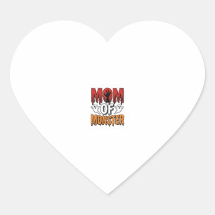 Sticker Cœur Maman de monstre Vintage Halloween conception de t