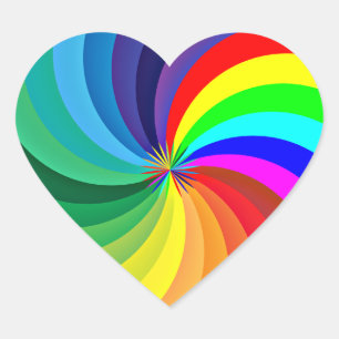 Sticker Cœur Mandala-46556 couleur arc-en-ciel
