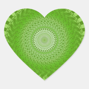 Sticker Cœur Mandala vert Soleil