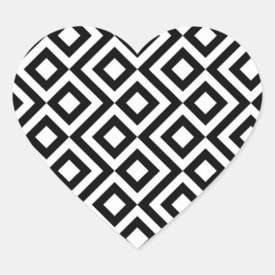 Sticker Cœur Mander noir et blanc