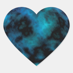 Sticker Cœur Marbre Bleu Cosmic Faux