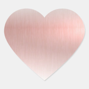 Sticker Cœur Mariage Bébé Shower Anniversaire Métallic Rose