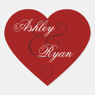 Sticker Cœur Mariage de joint d'enveloppe rouge