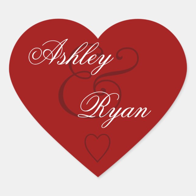 Sticker Cœur Mariage de joint d'enveloppe rouge (Devant)