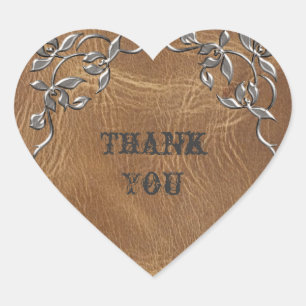 Sticker Cœur Mariage en cuir occidental sophistiqué