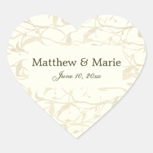 Sticker Cœur Mariage Fancy Foliage