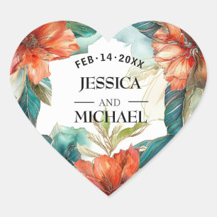 Sticker Cœur 💗 Mariage Hibiscus Serenade Paradise