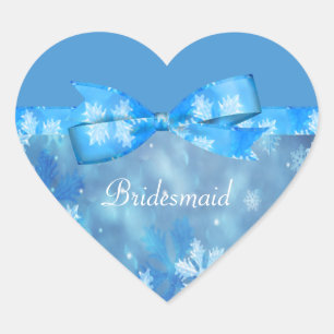 Sticker Cœur Mariage Icy Blue Winter Wonderland