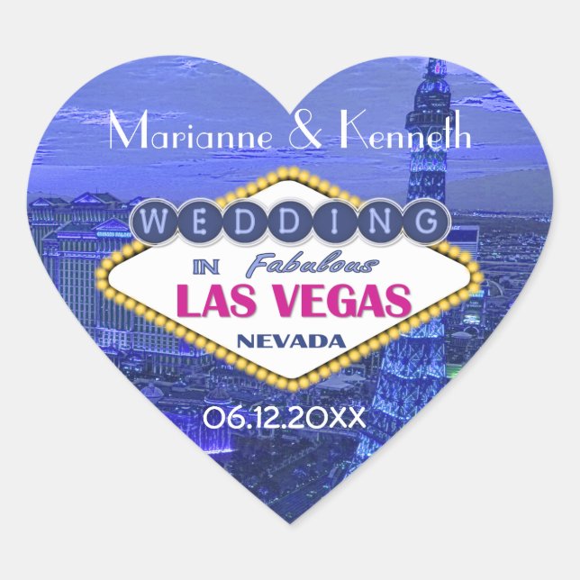 Sticker Cœur Mariage Las Vegas (Devant)
