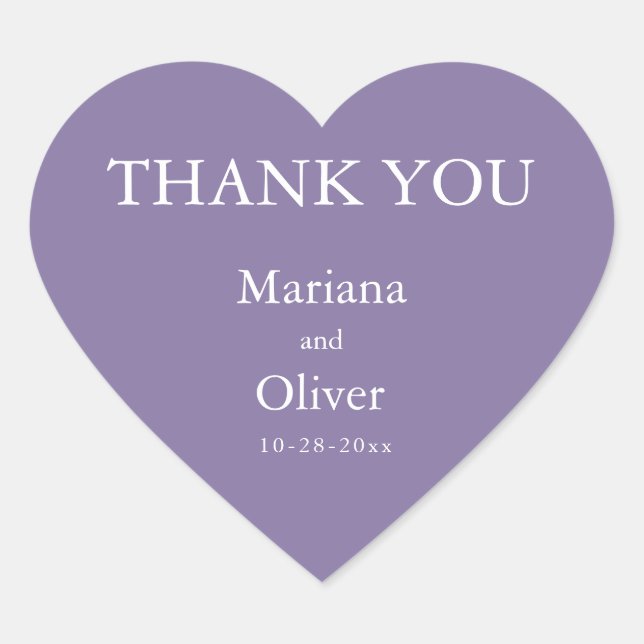 Sticker Cœur Mariage Lavender classique (Devant)