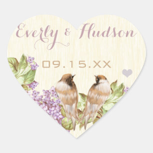 Sticker Cœur Mariage Lilac pourpre