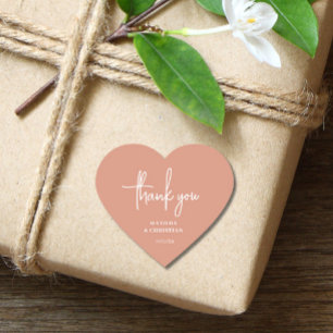 Sticker Cœur Mariage minimaliste de pêche