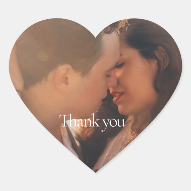 Sticker Coeur Mariage Photo (Devant)