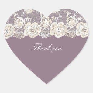 Sticker Cœur Mariage Romantique Orchidée Fleur Bridal Shower Vi