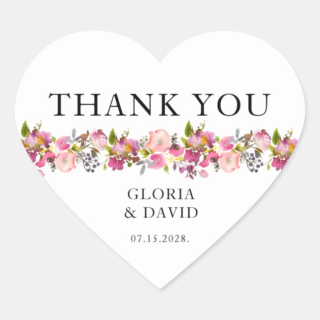 Sticker Cœur Mariage rose (Devant)