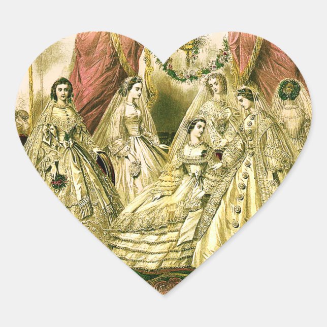 Sticker Cœur Mariage victorien (Devant)