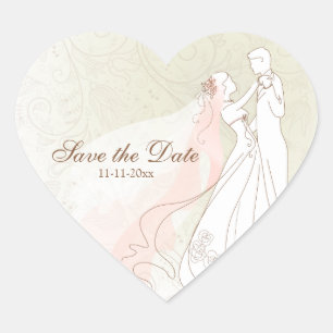 Sticker Cœur Mariée & Groom First Dance Enregistrer les autocol