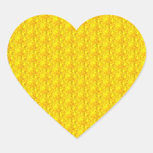 Sticker Cœur Marigold jaune Floral Motif sans joint
