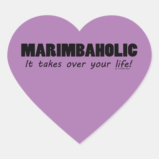 Sticker Coeur Marimbaholic (Devant)