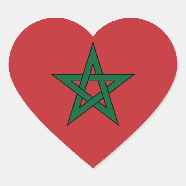Sticker Cœur Maroc - Drapeau marocain (Devant)