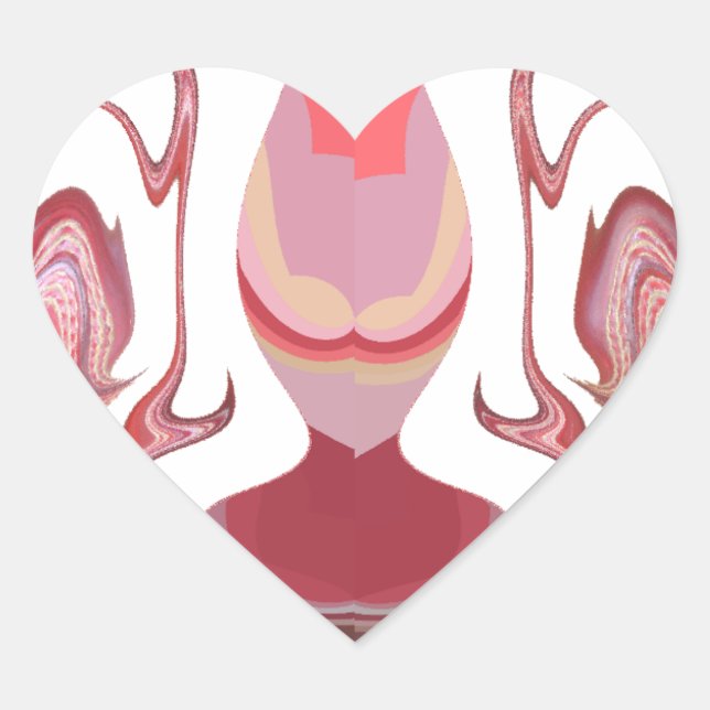 Sticker Cœur Maroon Majesty : Rustic Radiance Texté Africain (Devant)